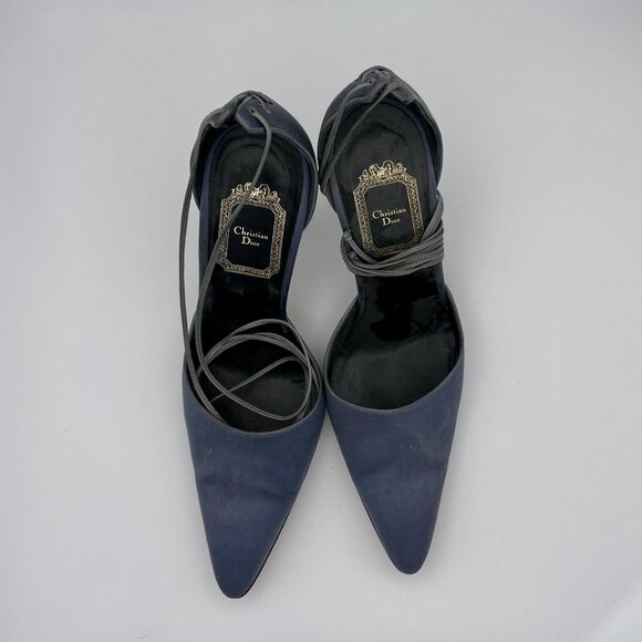 Christian Dior Heels – Size 37.5 EUR, Periwinkle Blue Satin - Picture 5 of 6